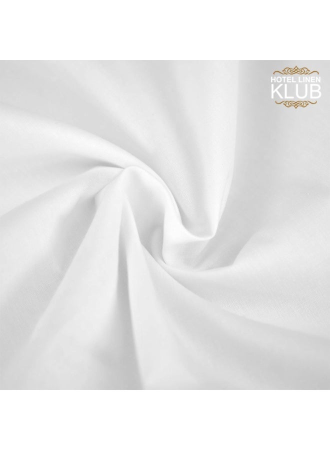 هوتيل لينين كلوب غطاء مرتبة مزدوج من Hotel Linen Klub - قماش قطني 100% بكثافة 233 خيطًا (مضاد لتسرب الريش) مع حواف مزخرفة وأشرطة مطاطية من الجوانب الأربعة، حشوة من ألياف ناعمة وكثيفة بوزن 500 غرام/م²، مريح ومتين وسميك جدًا، المقاس: 120 × 200 سم، اللون: أبيض - Image 3
