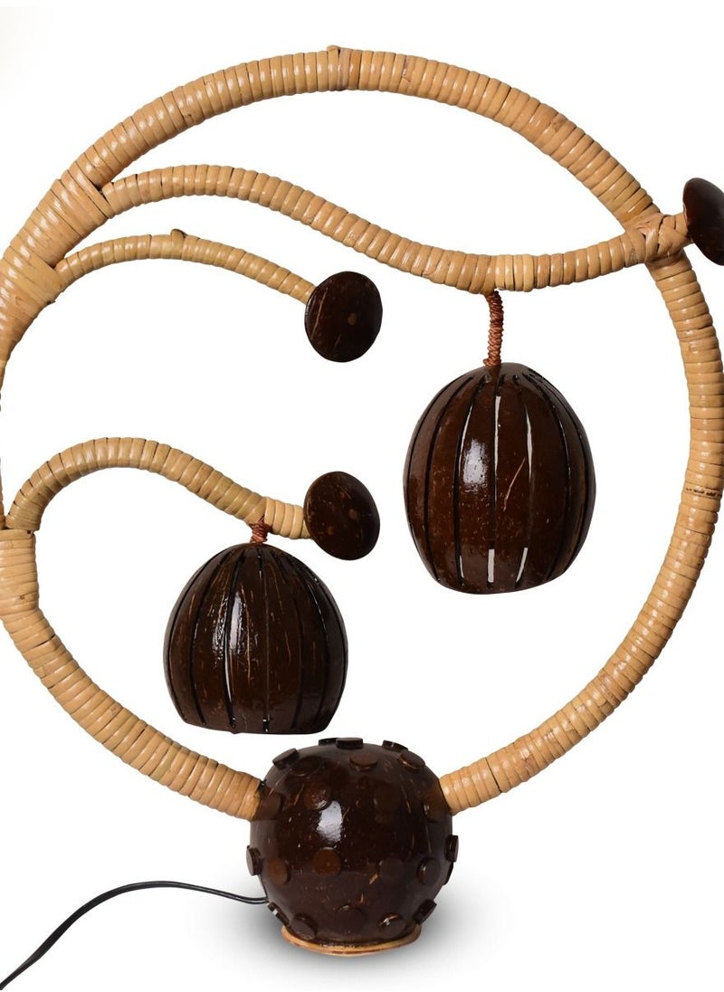 N & H Full Moon Shaped 2 Balls Coconut Shell Lampshade  - Image 5