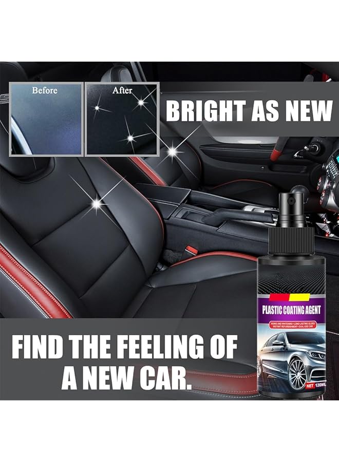 KASTWAVE Professional Car Interior Leather And Plastic Coating Agent, Leather Cleaner For Car Interior, Leather Cleaner And Conditioner For Car Interior, Plastic Leather Restorer, Car Refurbishment Clean Agent - Image 2