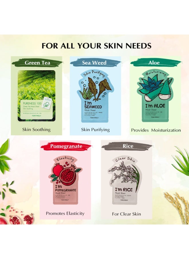 Tonymoly Detox Face Sheet Mask| Pack of 10|Sheet Face Mask for Glowing Skin|Facial Mask With Essence| Soothes Skin Irritation, Refines Pores & Skin Radiance|Sheet Mask Combo - Image 4