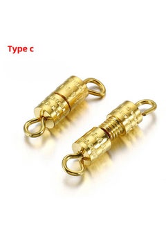Copper Nut Clasp Bracelet Necklace Spiral Buckle DIY Jewelry C- type gold -50/bag