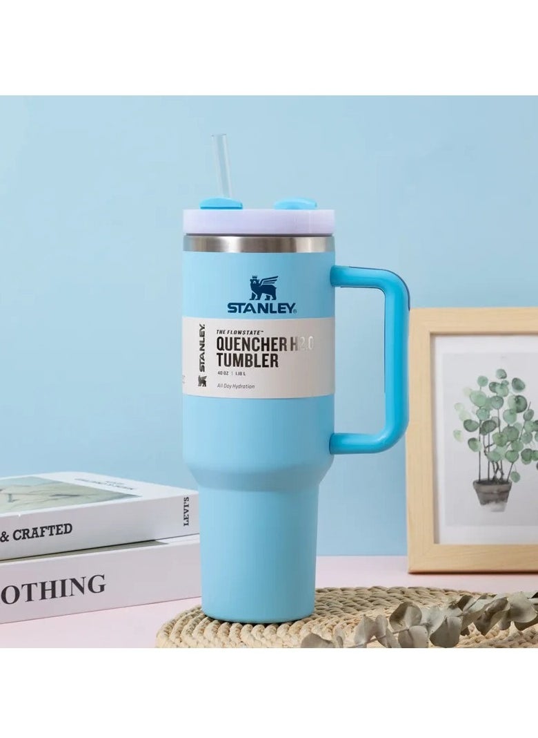 Stanley - Stanley Quencher H2.0 FlowState Stainless Steel Vacuum Insulated Tumbler with Lid and Straw for Water, Iced Tea or Coffee, Smoothie and More, 40 oz, - Image 1