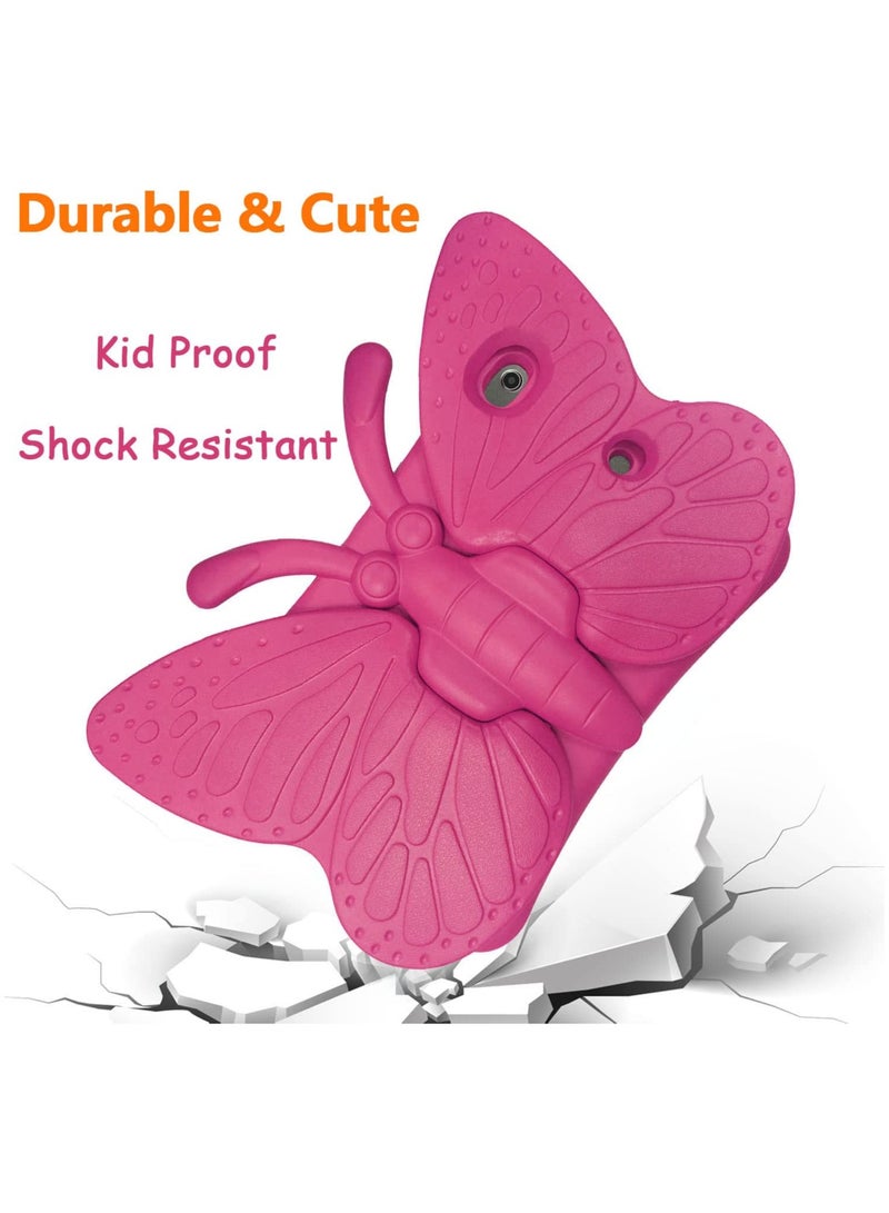 iPad 9th 8th 7th Generation Case Kids Girls, Cute Butterfly Shockproof EVA Foam Super Protection Stand Cover for iPad 2021 2020 2019 10.2" and iPad Air 3 Pro 10.5" - Rose - Image 4