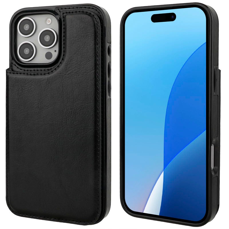 OT ONETOP ONETOP Compatible with iPhone 16 Pro Max Wallet Case with Card Holder, PU Leather Kickstand Card Slots Case, Double Magnetic Clasp and Durable Shockproof Cover 6.9 Inch (Black) - Image 3