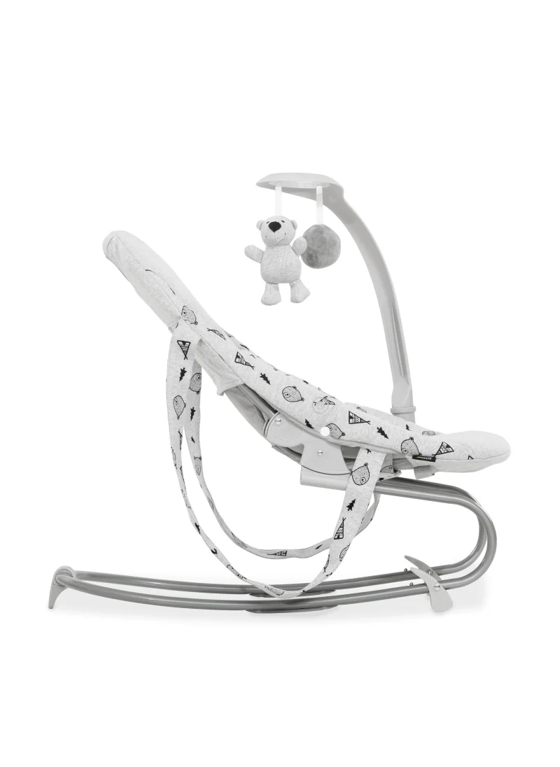 hauck Sit N Relax 3-In-1 includes Baby Bouncer and High Chair, Compact & Foldable, with Plush Toys, Grey 0M+