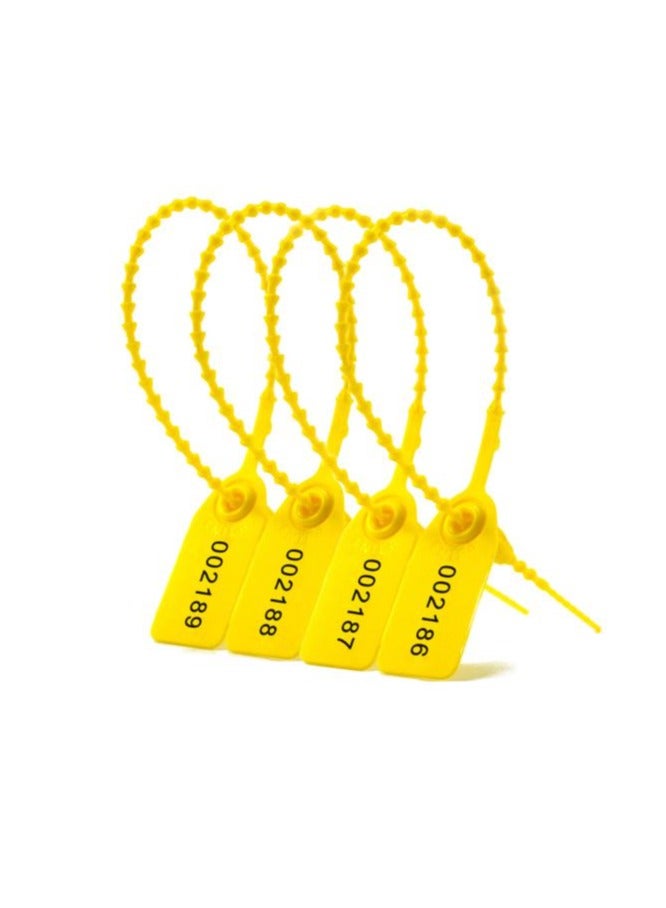 Plastic Tamper Seals, Zip Ties for Fire Extinguishers Pull Tite Security Tags Numbered Disposable Self-Locking Tie 250mm Length (Yellow)  - Image 1
