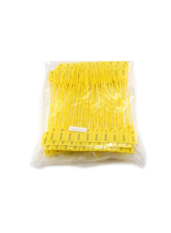 Plastic Tamper Seals, Zip Ties for Fire Extinguishers Pull Tite Security Tags Numbered Disposable Self-Locking Tie 250mm Length (Yellow)  - Image 3
