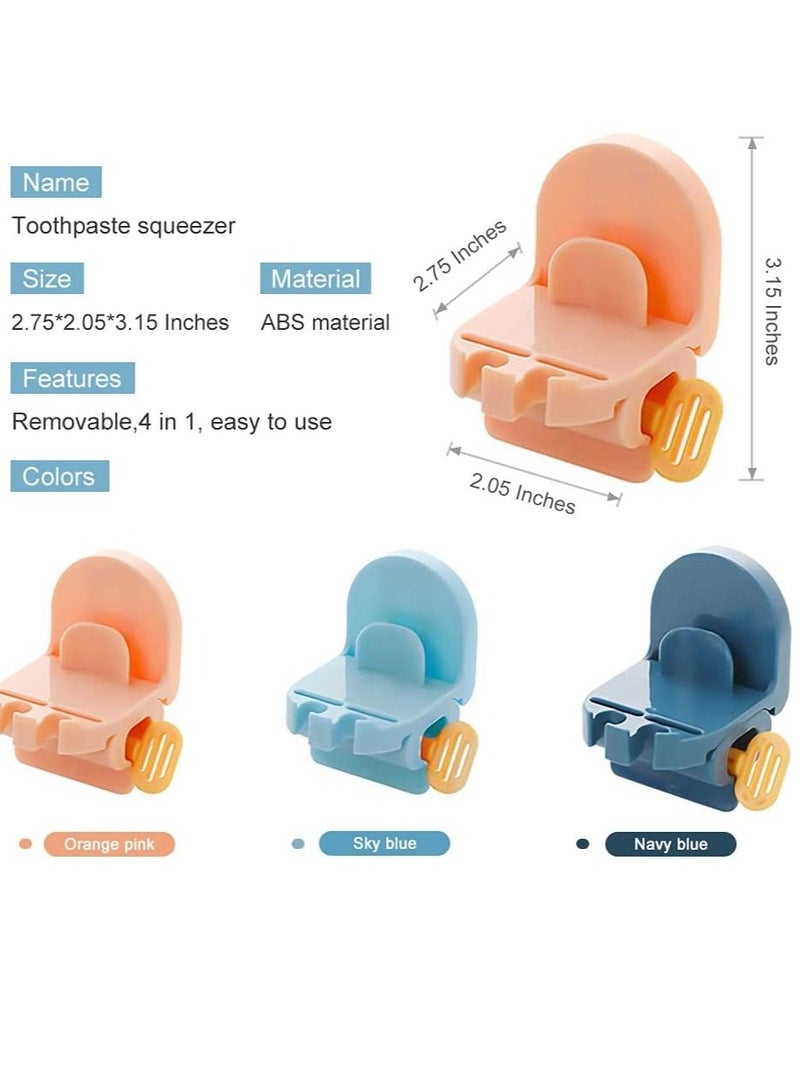 Y&D Bathroom Toothbrush Holder, 3-Piece Kids Wall Mount Small Toothpaste Squeezer, Space Saving Accessory Set & Home Restroom Dispenser - Image 4