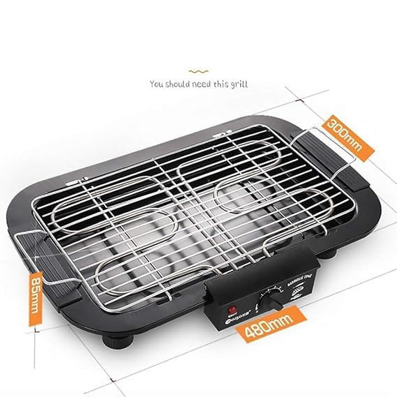 CHALISA 2000W Electric Smokeless Portable Adjustable Temperature Control Indoor And Outdoor Barbeque Grill Removable Water Filled Drip Tray - Image 2