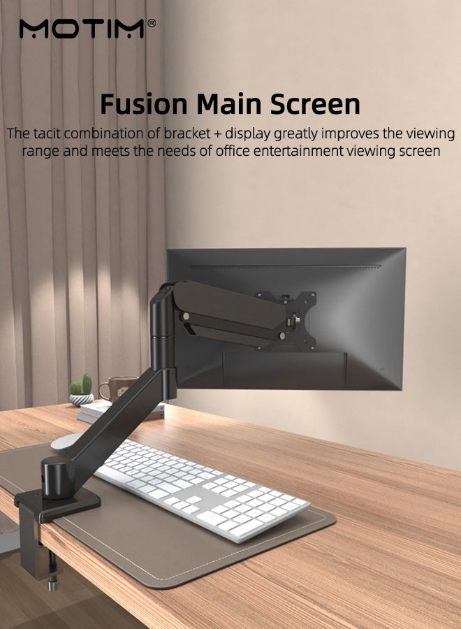 Motim Monitor Arm Mount for Desk, Full Motion Articulating Monitor Stand with Gas Spring, Height Adjustable, Monitor Desk Mount for 17 to 35 Inch LCD LED Computer Monitor, VESA 75x75 & 100x100,  (Holds up to 2-10KG) - Image 3