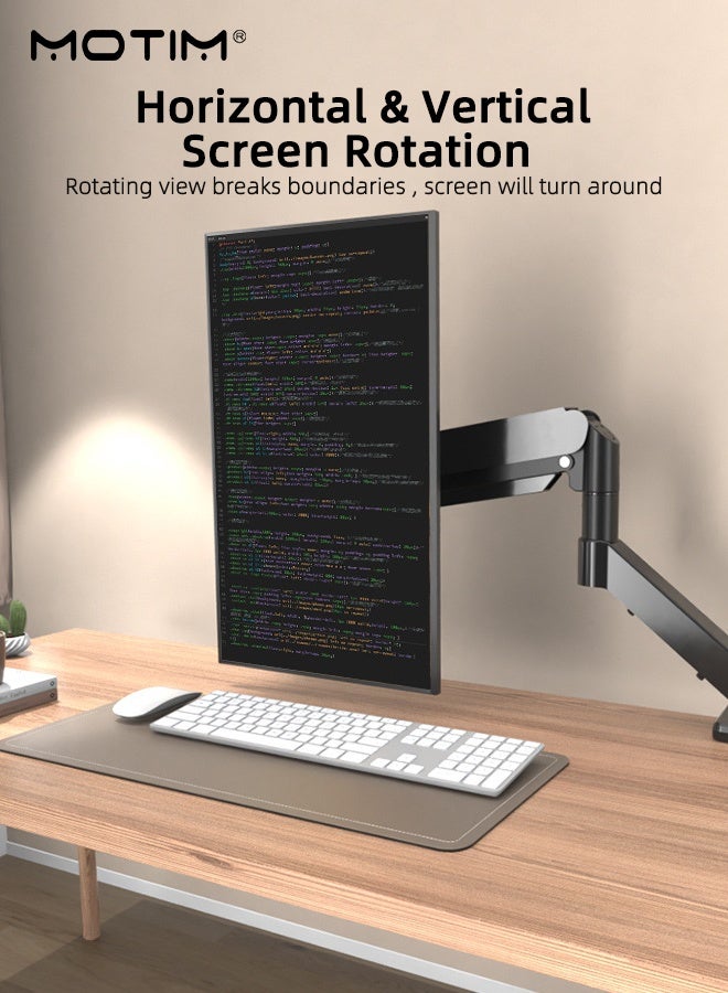 Motim Monitor Arm Mount for Desk, Full Motion Articulating Monitor Stand with Gas Spring, Height Adjustable, Monitor Desk Mount for 17 to 35 Inch LCD LED Computer Monitor, VESA 75x75 & 100x100,  (Holds up to 2-10KG) - Image 2