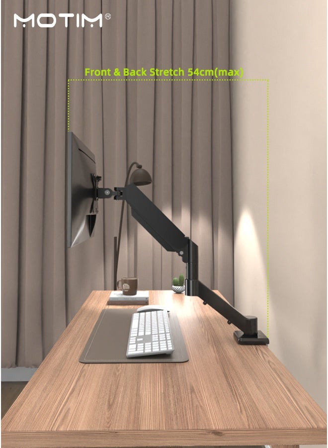 Motim Monitor Arm Mount for Desk, Full Motion Articulating Monitor Stand with Gas Spring, Height Adjustable, Monitor Desk Mount for 17 to 35 Inch LCD LED Computer Monitor, VESA 75x75 & 100x100,  (Holds up to 2-10KG) - Image 5