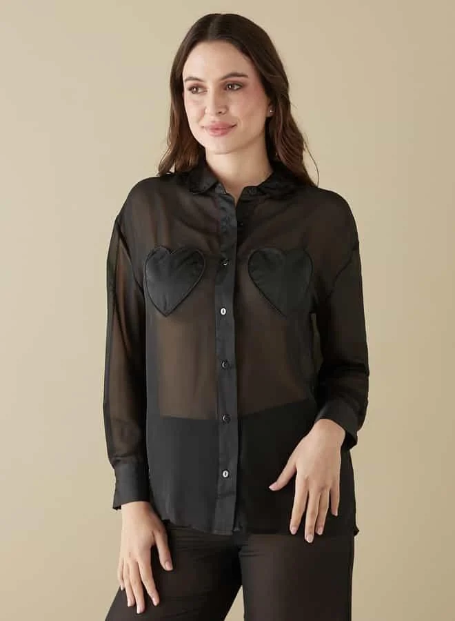 Splash FAV Heart Applique Shirt and Pyjama Set