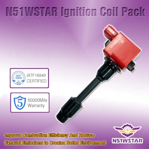 N51WSTAR حزمة ملف الإشعال N51WSTAR للأداء - متوافقة مع نيسان سيلفيا S14/S14A/200SX توربو/S15 سيلفيا/Spec R/Spec S/200SX توربو/X-Trail GT/PNT30/SR20VET توربو - بديل لرقم 22448-91F00 - Image 4