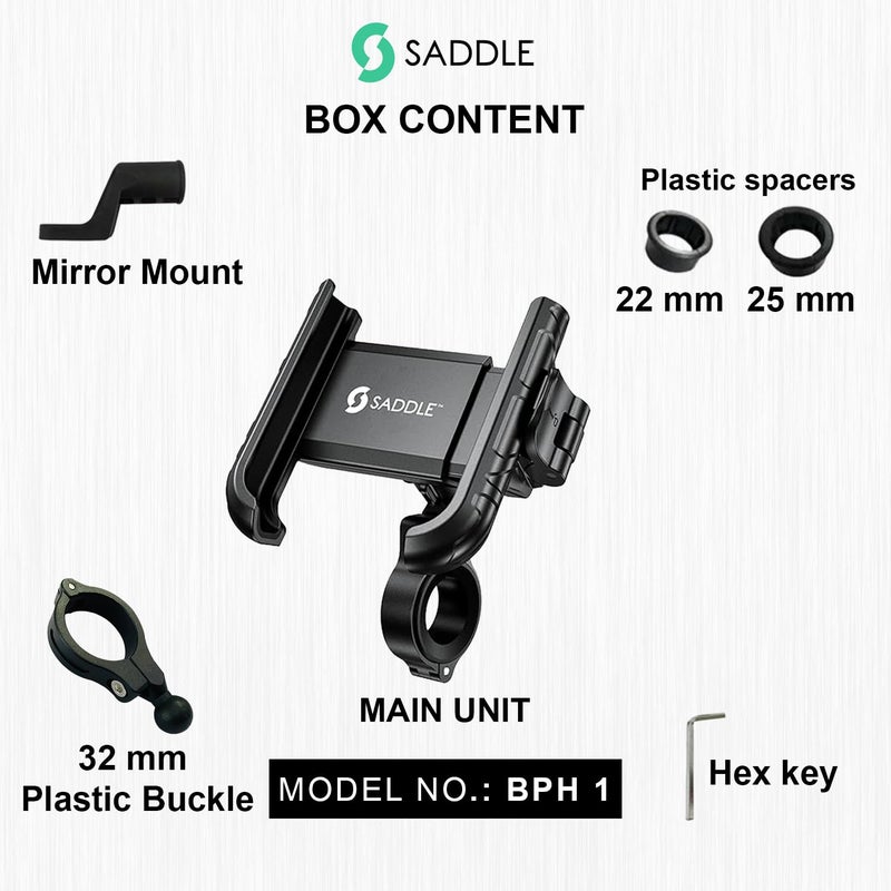 SADDLE BPH 1 Bike/Motorcycle/Scooter Mobile Phone Holder Mount, Ideal for Maps and GPS Navigation - Image 5