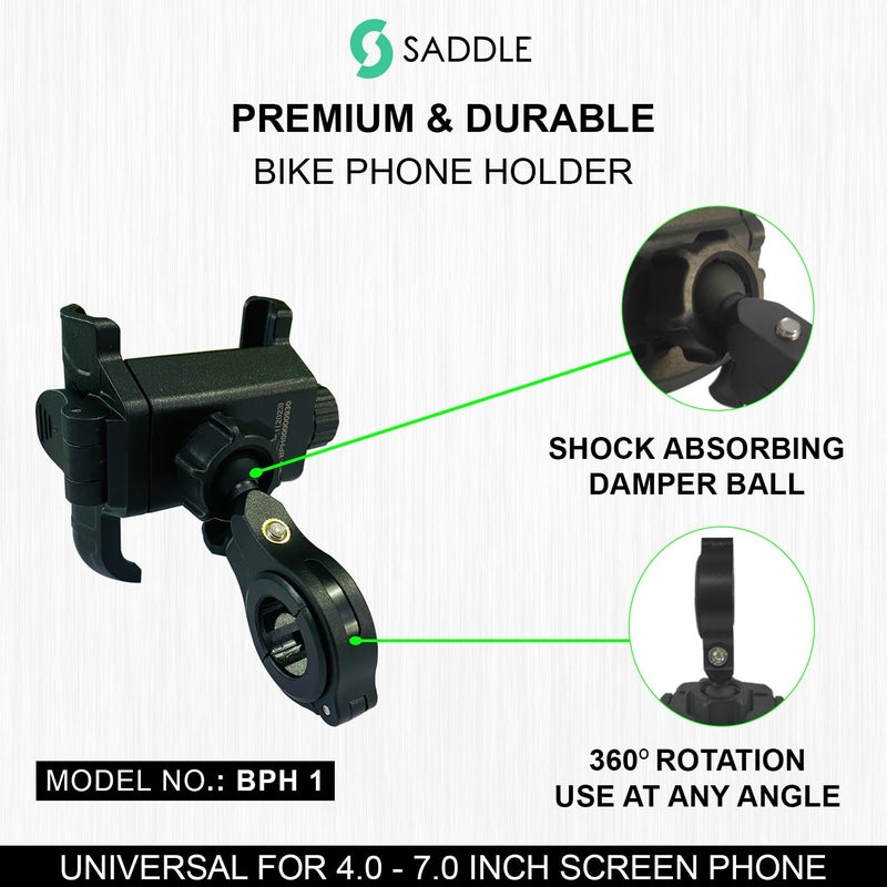 SADDLE BPH 1 Bike/Motorcycle/Scooter Mobile Phone Holder Mount, Ideal for Maps and GPS Navigation - Image 2