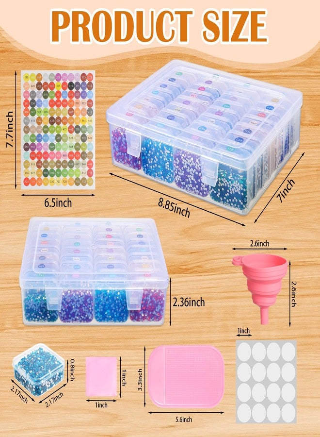 Willinglong Diamond Painting Storage Container, 32 Slots Portable Bead Organizer Box with Diamond Art Accessories and Tools for DIY Diamond Craft Jewelry Bead Storage - Image 3