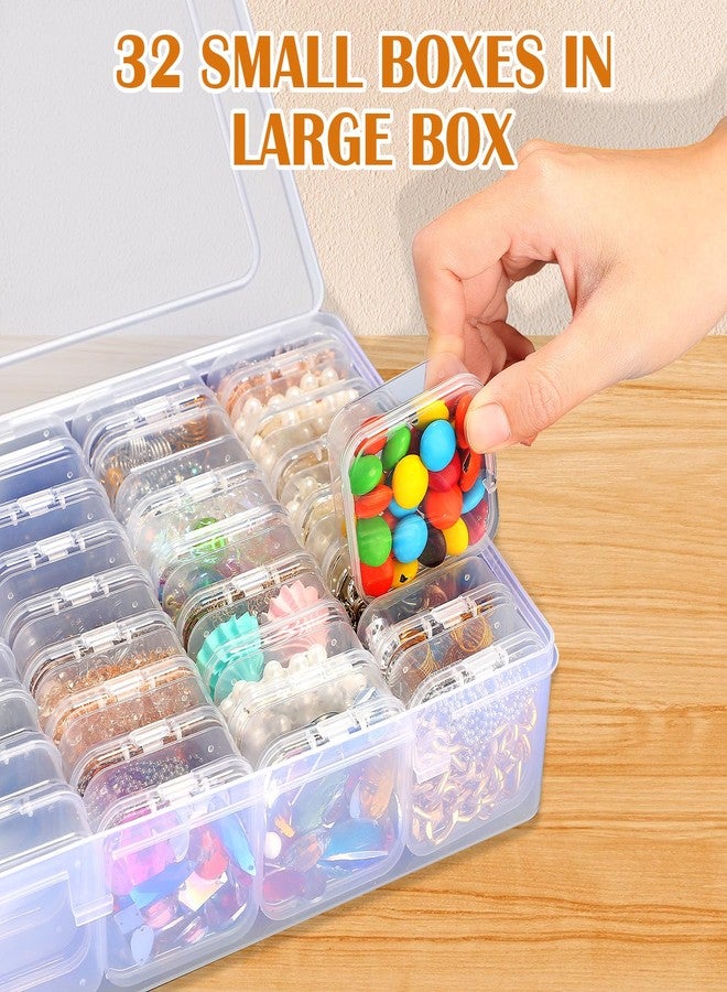 Willinglong Diamond Painting Storage Container, 32 Slots Portable Bead Organizer Box with Diamond Art Accessories and Tools for DIY Diamond Craft Jewelry Bead Storage - Image 4