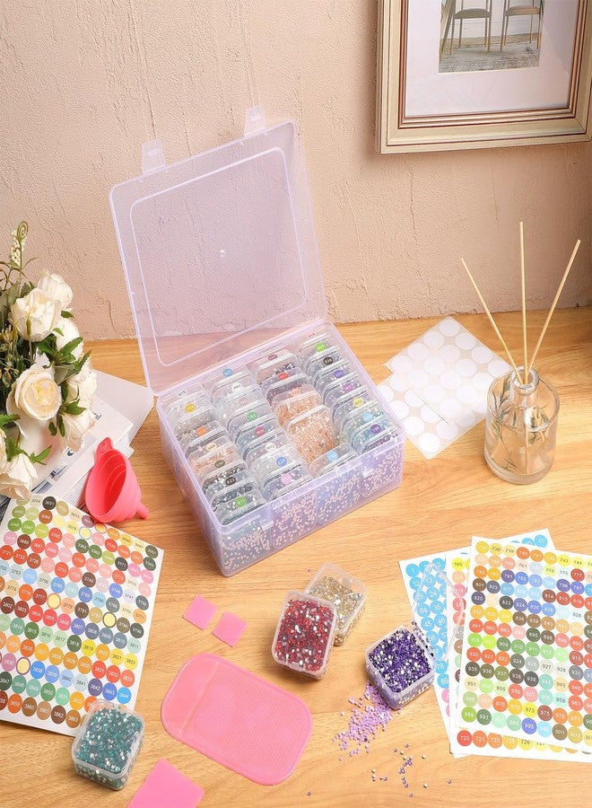 Willinglong Diamond Painting Storage Container, 32 Slots Portable Bead Organizer Box with Diamond Art Accessories and Tools for DIY Diamond Craft Jewelry Bead Storage - Image 2