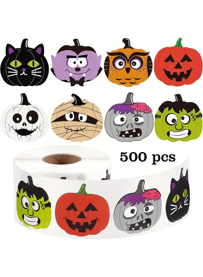 500 Scary Pumpkin Stickers 8 Designs For Water Bottles Phone Cases PVC Adhesive Decals - Image 3
