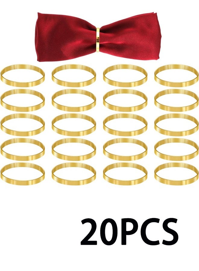 Round Modern Gold Napkin Rings Set of 20, Perfect for Cloth Napkins, Weddings, Parties, Ramadan , Table Decor - Image 1