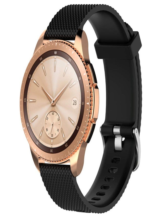 AWADUO For Samsung Galaxy Watch Replacement Band, 20mm Replacement Silicone Wrist Band Strap For Samsung Galaxy Watch 42mm/ Gear Sport SM-R600/ Gear S2 Classic(Silicone Black) - Image 3