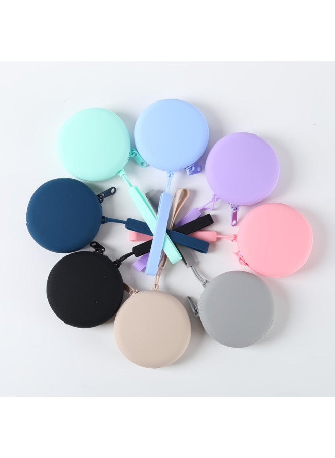 Summer Silicone Change Storage Convenient Carry-on Storage Bag Lipstick Earphone Bag Zipper Waterproof-Color:Dark Green (no. 5 Round Bag) - Image 4