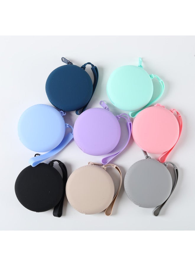 Summer Silicone Change Storage Convenient Carry-on Storage Bag Lipstick Earphone Bag Zipper Waterproof-Color:Dark Green (no. 5 Round Bag) - Image 5