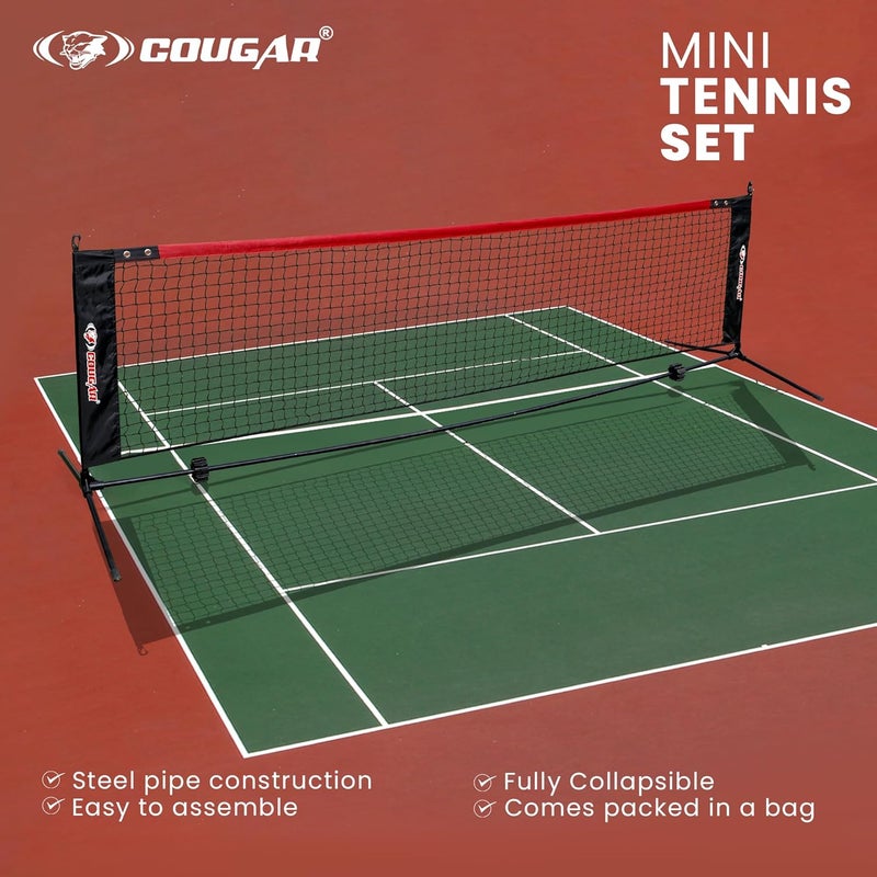 Cougar Mini Tennis Net 3 Meter Set with Steel Frame Fully Collapsible Easy to Assemble Portable Sports Net for Kids Adults Indoor Outdoor Training Includes Carry Bag - Image 3