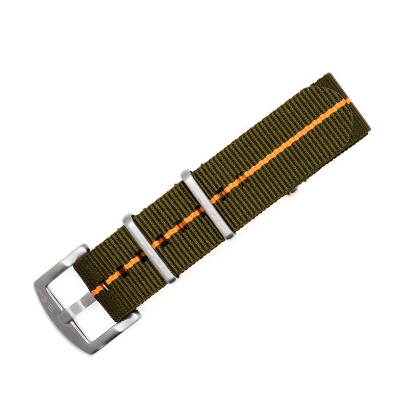 BluShark Original Collection MilitaryStyle Waterproof Watch Strap Fits All Timepiece Brands Durable Nylon Wristwatch Accessories with Stainless Steel Buckle Botanical Green 22mm