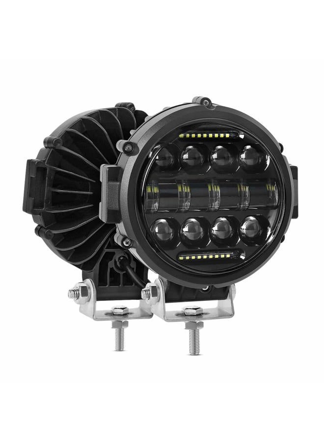Aaiwa Round LED Work Light, 60W Flood Spot Combo Beam LED Light Bar with Daytime Running Light, 2PCS Off Road Driving Lights for Truck Pickup SUV ATV UTV - Image 1