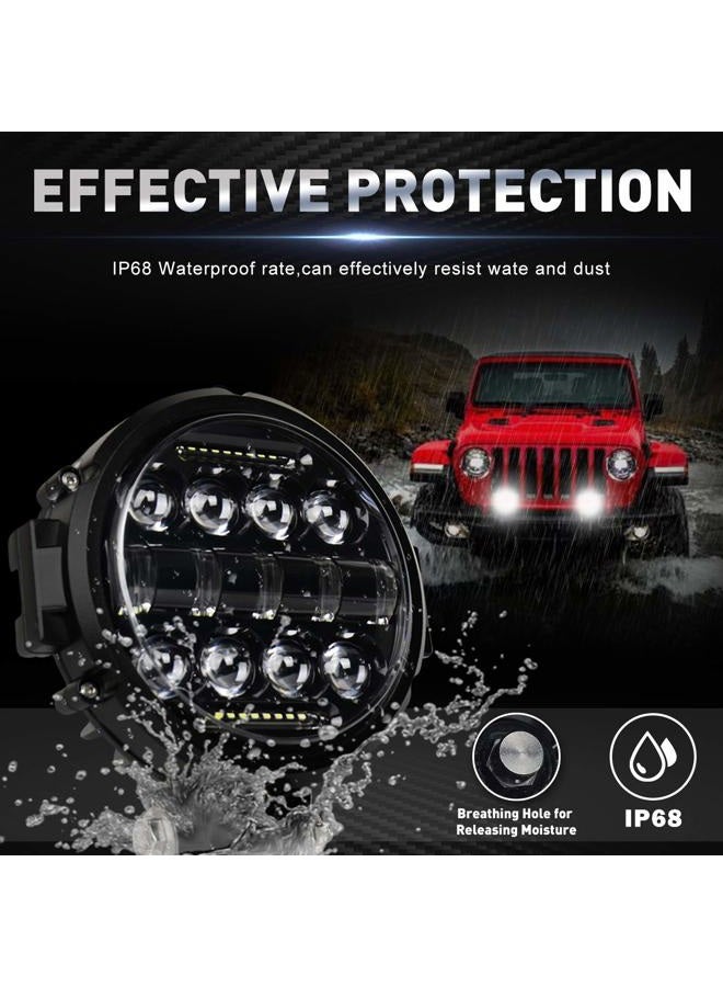 Aaiwa Round LED Work Light, 60W Flood Spot Combo Beam LED Light Bar with Daytime Running Light, 2PCS Off Road Driving Lights for Truck Pickup SUV ATV UTV - Image 3