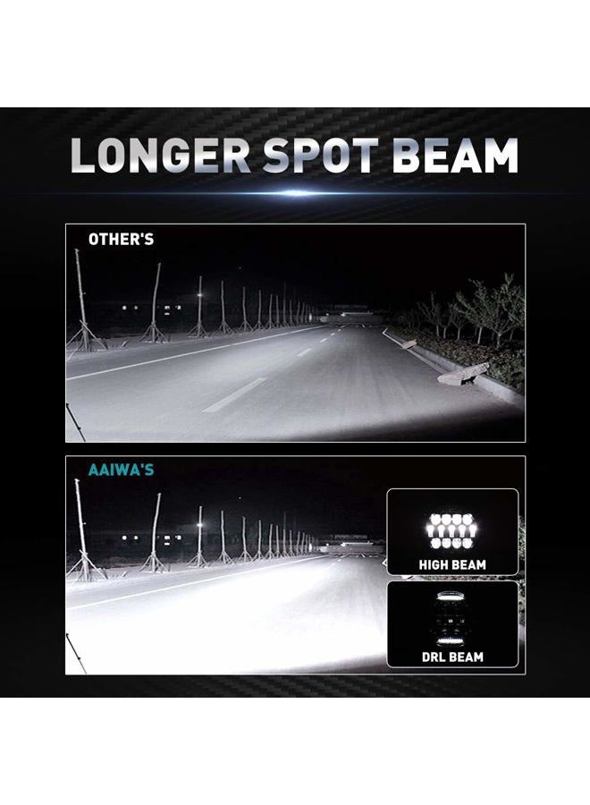 Aaiwa Round LED Work Light, 60W Flood Spot Combo Beam LED Light Bar with Daytime Running Light, 2PCS Off Road Driving Lights for Truck Pickup SUV ATV UTV - Image 5