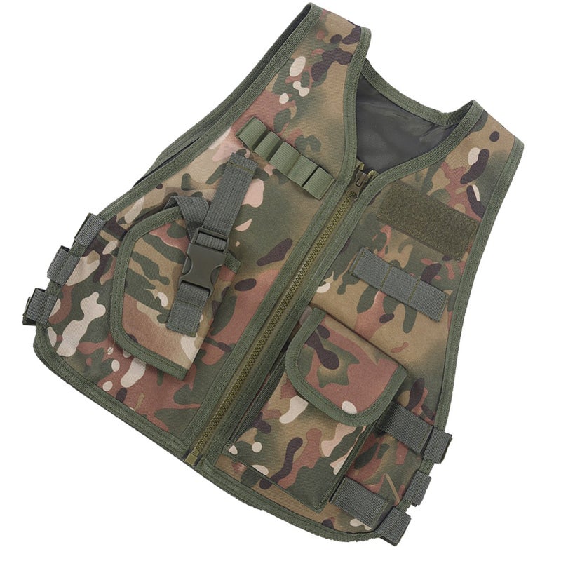 Children Camouflage Vest with Multi Pocket for Combat Outdoor Hunting Game(CP Camouflage S) - Image 3
