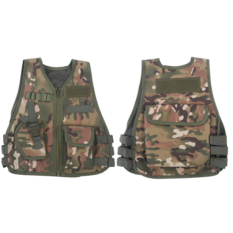 Children Camouflage Vest with Multi Pocket for Combat Outdoor Hunting Game(CP Camouflage S) - Image 5