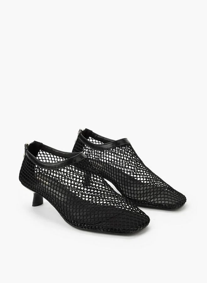 هادانا Women Mesh Kitten Heel Shoes