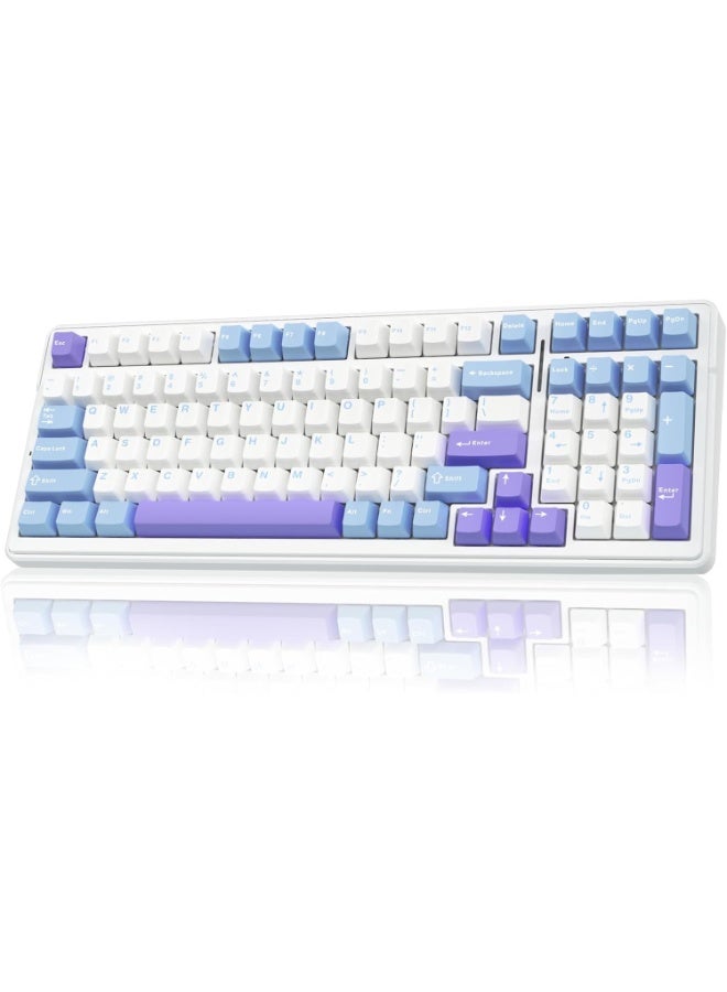 أولا لوحة مفاتيح ميكانيكية لاسلكية F99، لوحة مفاتيح قابلة للتخصيص بثلاثة أوضاع BT5.0/2.4 جيجاهرتز/USB-C قابلة للتبديل السريع، مفاتيح خطية مشحمة مسبقًا، لوحات مفاتيح ألعاب بإضاءة خلفية RGB لأجهزة الكمبيوتر/الأجهزة اللوحية/إكس بوكس/بلاي ستيشن 4/بلاي ستيشن 5 - Image 1