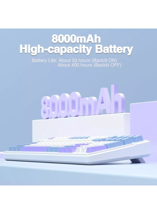 أولا لوحة مفاتيح ميكانيكية لاسلكية F99، لوحة مفاتيح قابلة للتخصيص بثلاثة أوضاع BT5.0/2.4 جيجاهرتز/USB-C قابلة للتبديل السريع، مفاتيح خطية مشحمة مسبقًا، لوحات مفاتيح ألعاب بإضاءة خلفية RGB لأجهزة الكمبيوتر/الأجهزة اللوحية/إكس بوكس/بلاي ستيشن 4/بلاي ستيشن 5 - Image 2