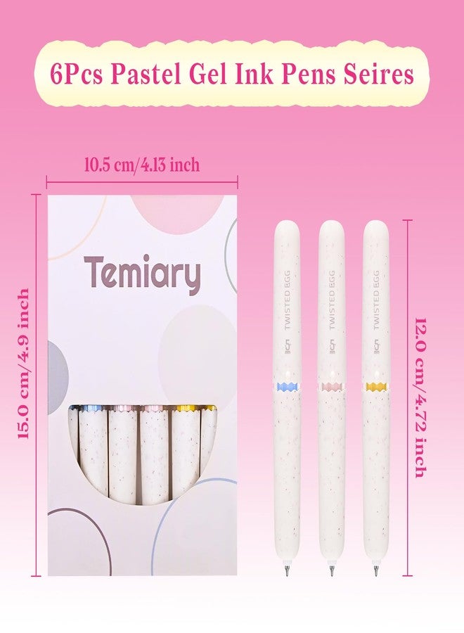 Temiary 6 Pcs Mini Gel Pens, 0.5 mm Black Ink Fine Point Gel Ink Pen for Journaling Note Taking, Aesthetic Smooth Writing Pocket Pens for Office School Supplies (White) - Image 2