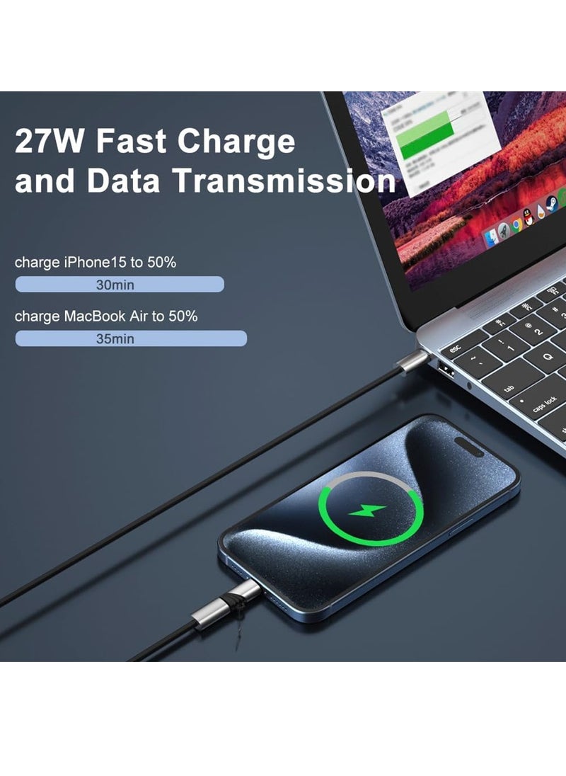 Excefore 2 Pack Lightning Female to USB C Male Adapter Fast Charge Lightning Female to USB Type-C Male Adapter Durable Compact Universal Compatibility for iPhone 15/ 15 Pro/ 15 Pro Max/ 15 Plus  - Image 3
