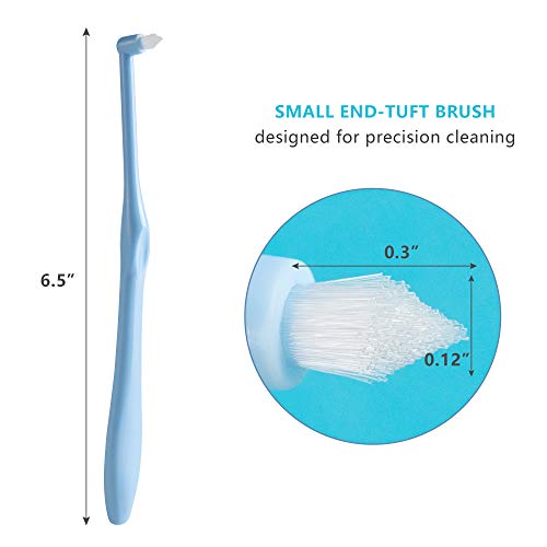 LOVEWEE End-Tuft Tapered Trim Toothbrush, 6 PCS Tufted Interspace Brush Wisdom Gap Toothbrush for Orthodontic Braces Bridges Line and Detail Cleaning - Image 2