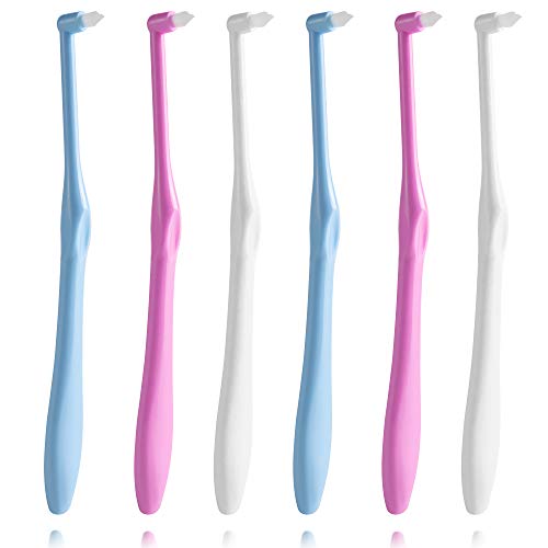 LOVEWEE End-Tuft Tapered Trim Toothbrush, 6 PCS Tufted Interspace Brush Wisdom Gap Toothbrush for Orthodontic Braces Bridges Line and Detail Cleaning - Image 1