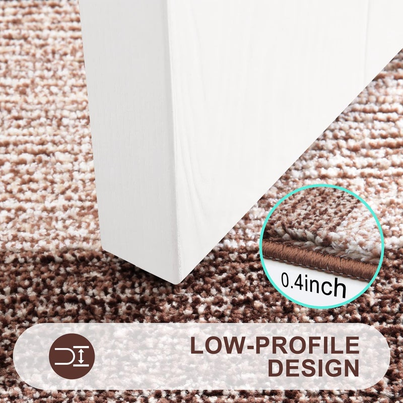Kitinjoy Indoor Outdoor Door Mat, 32x20 Non-Slip Absorbent Dirt Trapper, Low-Profile Washable Inside Entrance Front Floor Mat, Sturdy Soft Entry Doormats for Entryway, Brown - Image 4