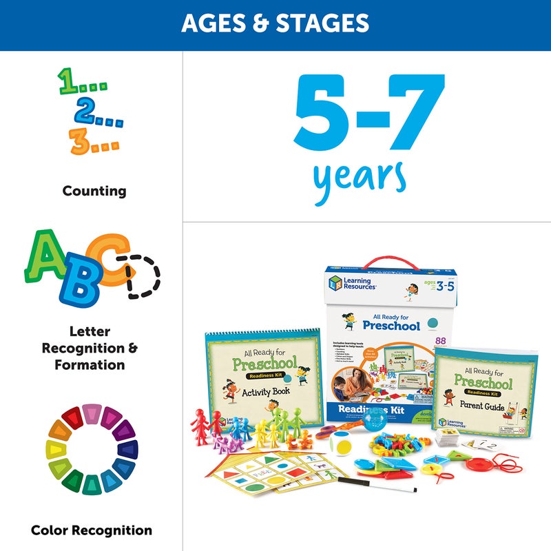 Learning Resources مجموعة موارد التعلم جاهزة لجميع احتياجات مرحلة ما قبل المدرسة - مجموعة 60 نشاط، للأعمار 3+، مجموعة تحضير لمرحلة رياض الأطفال، منهج التعليم المنزلي لمرحلة ما قبل المدرسة - Image 5