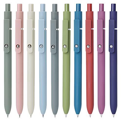 FIOVER Gel Pens,10pcs 0.5mm Quick Dry Black Ink Fine Point Smooth Writing Pens High-End Series Ballpoint for Office School Supplies(Morandi & Retro) - Image 1