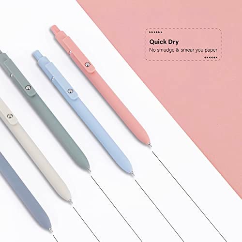 FIOVER Gel Pens,10pcs 0.5mm Quick Dry Black Ink Fine Point Smooth Writing Pens High-End Series Ballpoint for Office School Supplies(Morandi & Retro) - Image 4