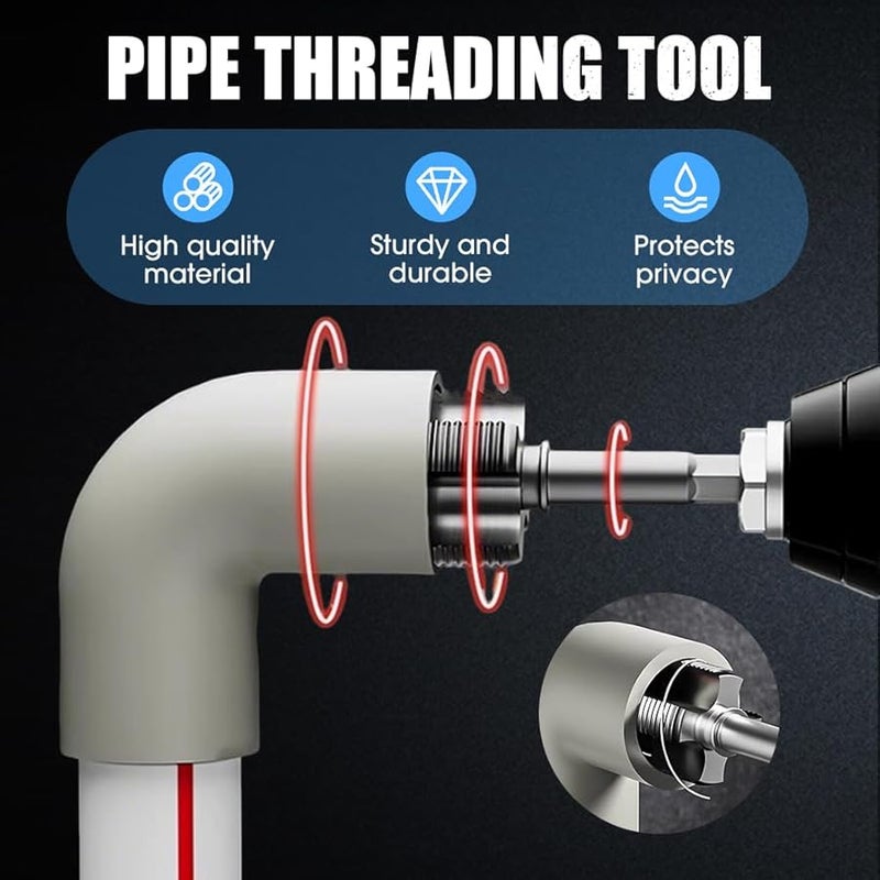 1 2 Inch 3 4 Inch Electric Drill Pipe Threader Plumbing Maintenance Kit - Image 4