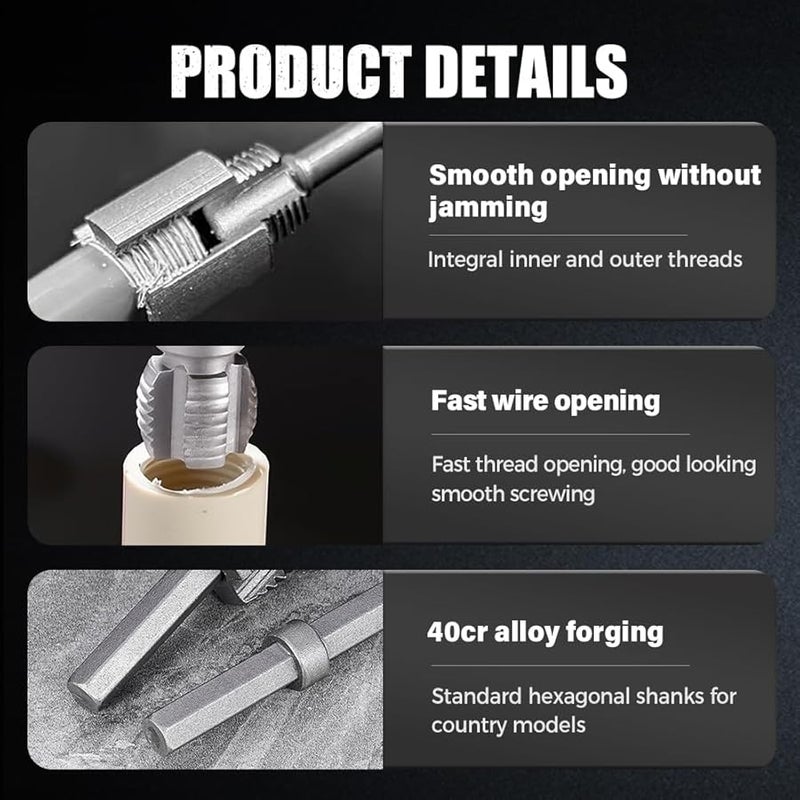 1 2 Inch 3 4 Inch Electric Drill Pipe Threader Plumbing Maintenance Kit - Image 3