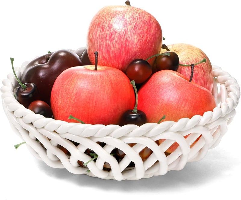 ZAVOOS Ceramic Fruit Bowl Decorative Fruit Basket with Holes 97 Large Fruit Vegetable Holder Serving Bowl for Kitchen Table Countertop - Image 1