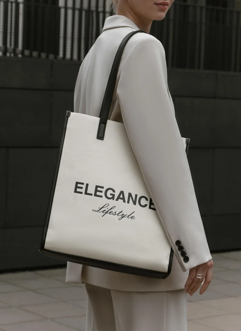 Lichi Rectangular  shoulder bag with lettering